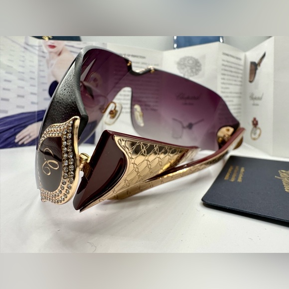 👑Chopard De Rigo 23KT Gold plated SCH883S 08FC 110 exclusive 🏆‼️ - Picture 3 of 16